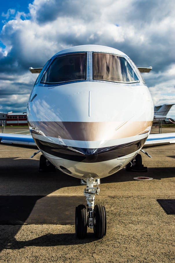 Private Jet in hangar